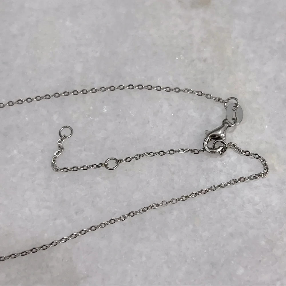 Sterling Silver CZ Bar Necklace